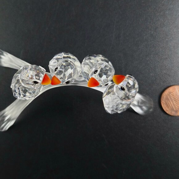 Vintage Swarovski “Feathered Beauties” Baby Lovebirds Figurine — No Box - Picture 5 of 11
